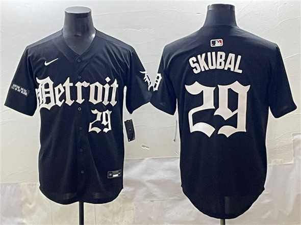 Men%27s Detroit Tigers #29 Tarik Skubal Black Motor Gothic Edition Vapor Premier Limited Stitched Jersey->detroit tigers->MLB Jersey